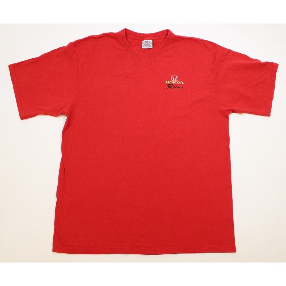 Vintage Embroidered Honda Racing Pluma Heavyweight Cotton Red Size Large